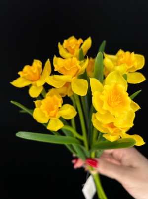 Штучна квітка Нарцис, жовтий, букет для декору, Грін Алей